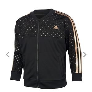 Girl's Zip Front Dot Tricot Jacket